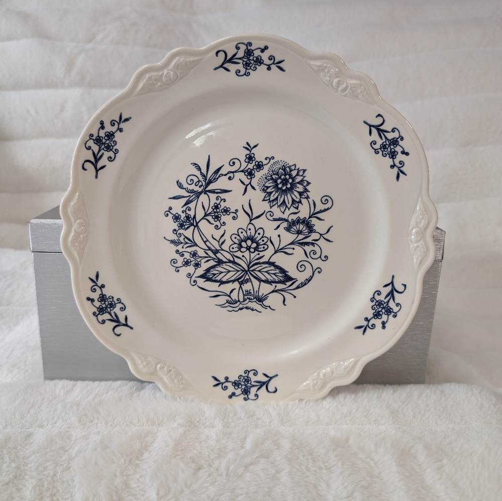 Vintage Homer Laughlin Blue Dresden Imperial Flowers Dinner Plate